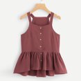 thumbnail image 2 of FINALGANG Womens Tank Solid Color Sleeveless Peplum Tank Top Button Front Relaxed Fit Casual Basic Blouse For Daily Outdoor Wear Trendy Top, 2 of 3