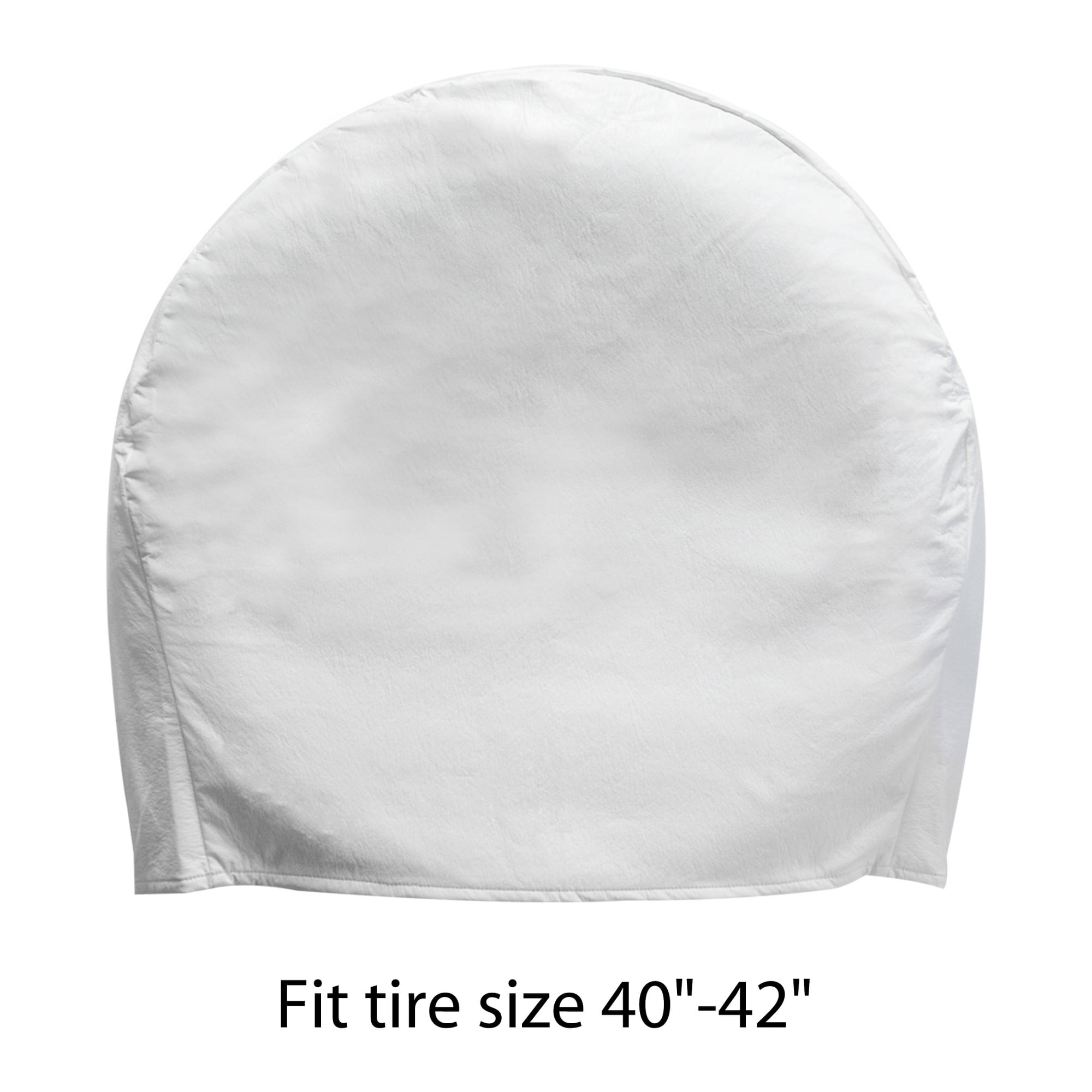 Makerz 0 75 Single Tire Cover with PVC Thickened Leather Construction and Durable Waterproof Coating - Fits 40" to 42" Tire Diameters, White, 2-Pack