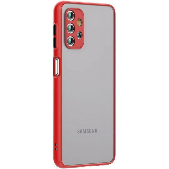 Case for Samsung Galaxy A32 5G/M32 5G Thin Shockproof Phone Case PC Back TPU Bumper [Protect from Fingerprint/Shock/Scratch/Slip] Translucent Matte Phone Cover for Samsung A32 5G/M32 5G-Red