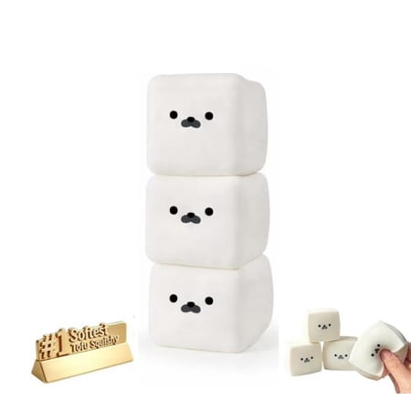 2026 New Slow Rebound Tofu Seal Squishy Toy Durable Stress Toys for Adults Soft Fidget Squishy Squeeze Toy for Stress Relief & Travel Use (3PCS)