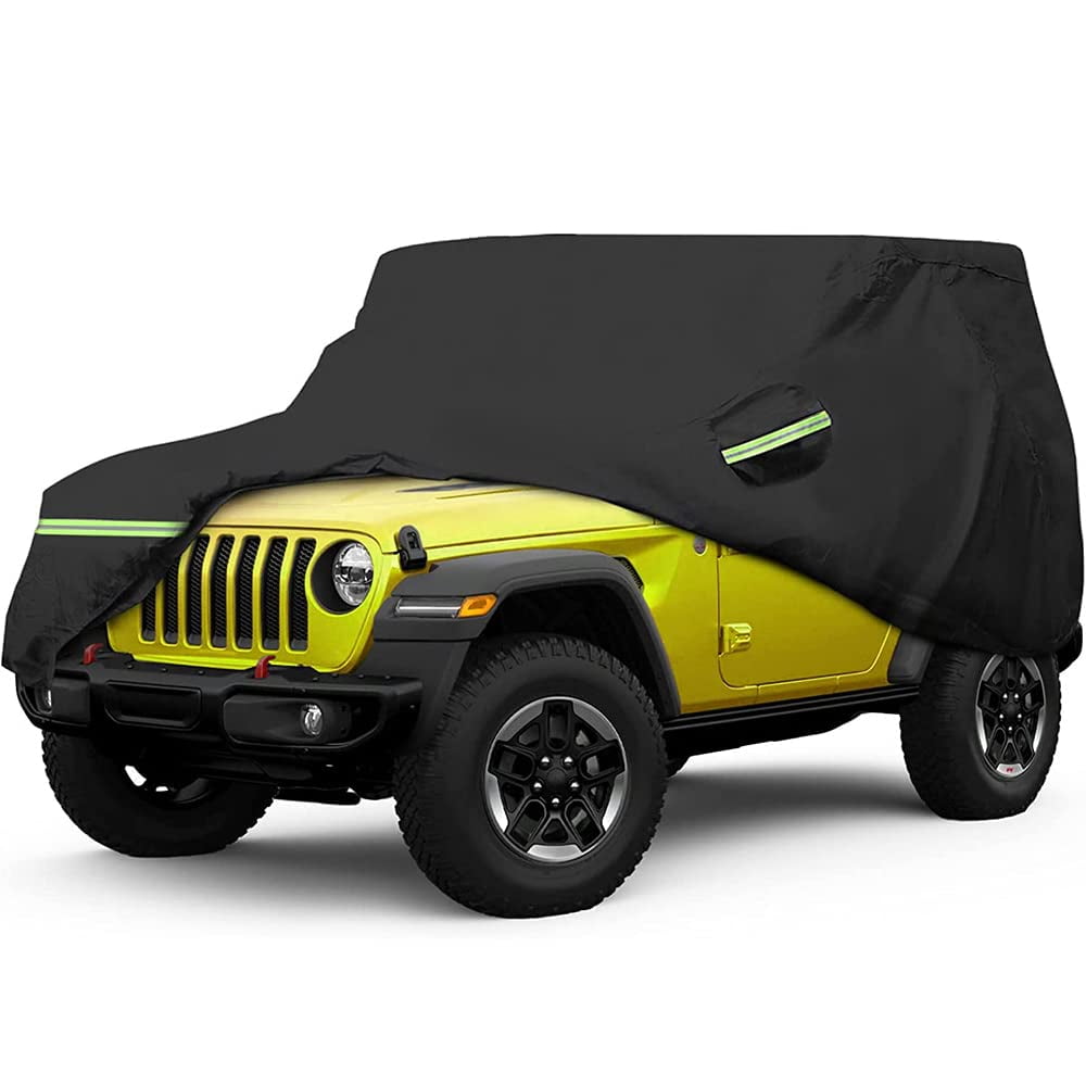 LTDNB Waterproof Car Covers Replace for 2007-2021 Jeep Wrangler JK JL 2  Door, 6 Layers All Weather Custom-fit Car Cover with Zipper Door for Snow  Rain Dust Hail Protection 
