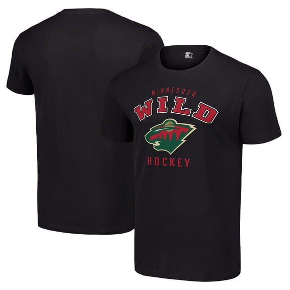Men's Starter Black Minnesota Wild Logo T-Shirt