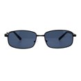 thumbnail image 1 of Mens Narrow Rectangular Metal Rim Retro 90s Sunglasses All Black, 1 of 4