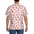 thumbnail image 3 of Bixox Men's Hand Drawn Strawberry Printed Short Sleeve Skinny Athletic T-Shirt, 3 of 6