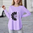 thumbnail image 2 of Teen Girls T Shirts long Sleeve Curve Hem Tee Floral Cute Shirts Tops for Girls Fall Winter Clotehs Tops for 5T 6T 7T 8T 10T 11T 12T 13T 14T Kids Girls Tops, 2 of 4