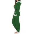 thumbnail image 2 of Aunavey Adult Christmas Onesie for Women Sherpa One-Piece Pajamas Santa Jumpsuit Fleece Hoodie Romper with Belt, 2 of 4