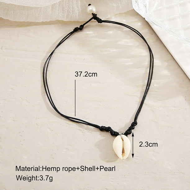 Beach shell rope necklace deals