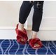 thumbnail image 5 of Pantuflas de piel para mujer, chanclas, punta abierta, acogedora casa, sandalias de espuma viscoelástica, toboganes, suaves, planas, cómodas, antideslizantes, Spa, interior y exterior, sin cordones Ormromra XMWJ100-45, 5 of 6