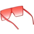 thumbnail image 4 of Super Oversize Translucent Square Sunglasses Flat Top Color Tinted Flat Lens 69mm (Red), 4 of 4