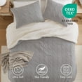 thumbnail image 4 of 2 Pieces Twin Cable Knit Chenille Comforter Set,Gray, 4 of 19