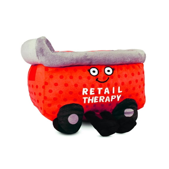 Punchkins Retail Therapy Shopping Cart Plushie - Funny Meme, White Elephant Meme, Gag Gift