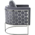 thumbnail image 4 of Meridian Furniture Casa Gray Velvet Upholstereded Chair, 4 of 10