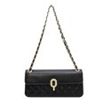 thumbnail image 1 of Bolso bandolera con cadena de piel sintética estilo retro, pequeño bolso adecuado para citas diarias. Negro, 1 of 5