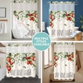 thumbnail image 5 of No Hook Shower Curtain with Snap in Liner, Watercolor Rustic Strawberry Flower Bee Waterproof Bath Curtain Double Layers with See Through Top Window, Farmhouse Landscape Hotel Shower Curtains 72x72in, 5 of 9