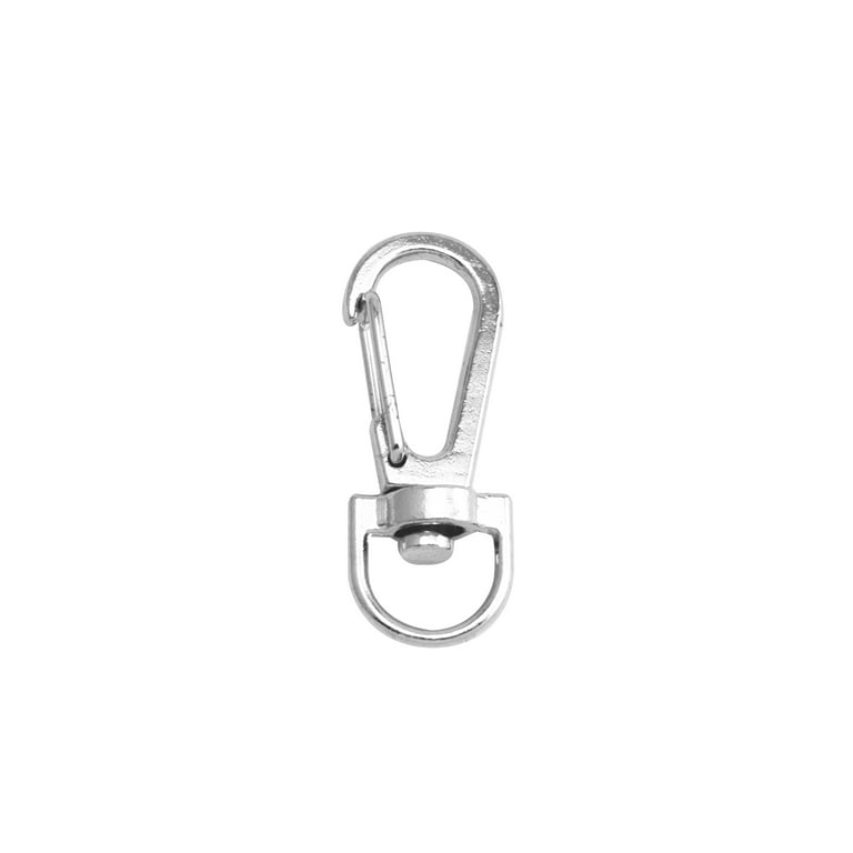 Fenggtonqii Silvery 0.4 Inner Diameter D Ring Thin Small Spring Buckle  Lobster Clasps Swivel Snap Hooks Pack of 60 