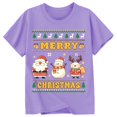 thumbnail image 3 of CONFREE Christmas Girls Short Sleeve Tshirts Crew Neck Santa Claus Graphic Casual Xmas T-Shirt for Kids, 3 of 3