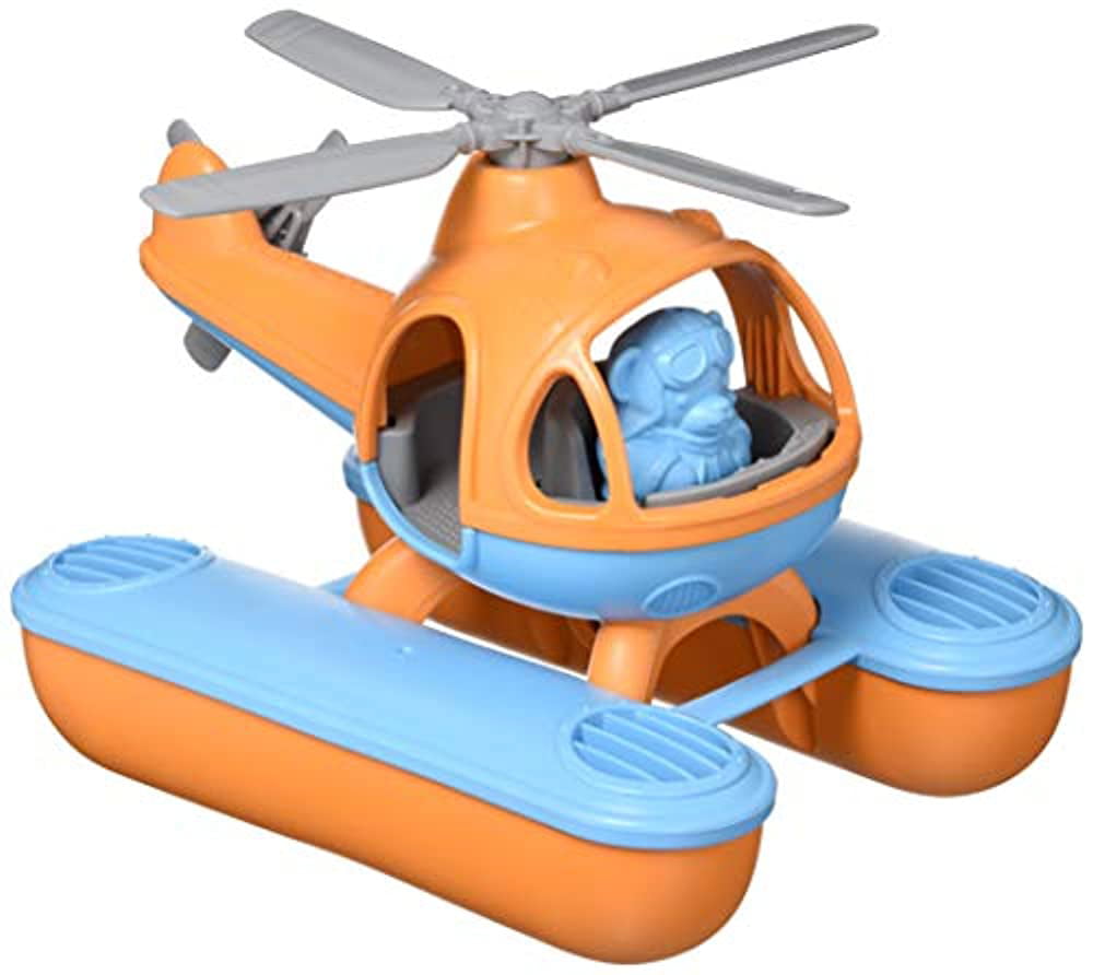Green Toys Seacopter Orange Blue CB Pretend Play Motor Skills Kids Bath Toy  Floating Vehicle No BPA phthalates PVC Dishwasher Safe Recycled Plastic 