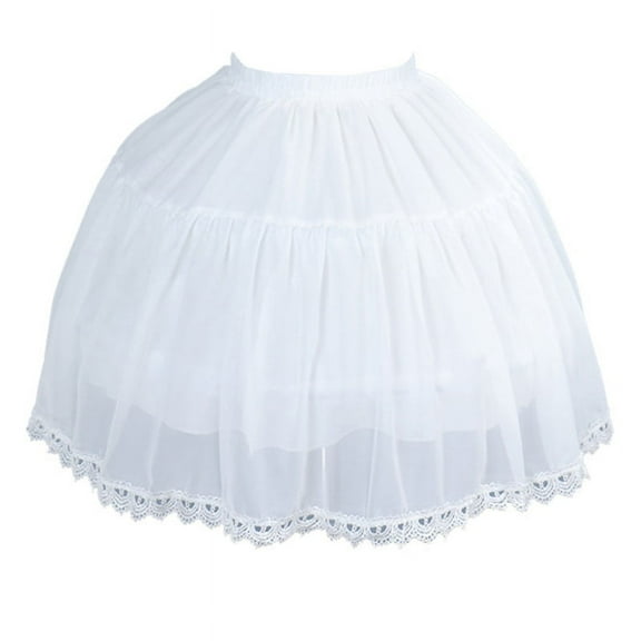 GENEMA Crinoline Underskirt Petticoat Cage Knee Length for Women Girls 2-Hoop Skirt