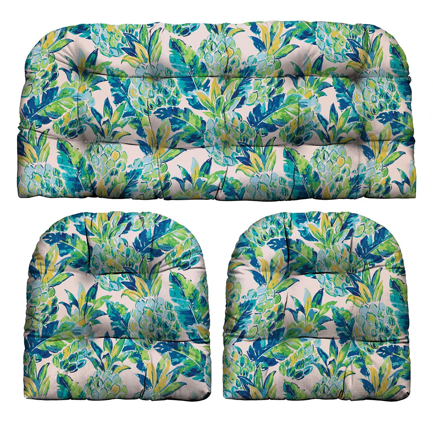 3 Piece Wicker Cushion Set