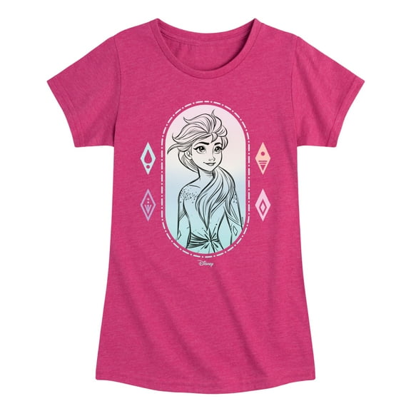 Frozen 2 - Elsa Portrait - Toddler And Youth Girls Short Sleeve Graphic T-Shirt