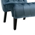 thumbnail image 6 of Morden Accent Chair, Armless Living Room Chair with Curved Backrest, Button Tufted Velvet Upholstered Leisure Chair with Solid Wood Legs, Single Sofa Chair for Bedrooom Apartment Office, Light Blue, 6 of 7