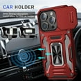 thumbnail image 6 of for iPhone 15 Pro Max Case with Slide Camera Cover iPhone 15 Pro Max Phone Case with Magnetic Kickstand Ring, Military Grade Shockproof Protective Case for iPhone 15 Pro Max(Red), 6 of 8