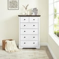 thumbnail image 5 of Resenkos Storage Dresser,Chest of Drawers,6 Drawer Dresser,6 Drawers cabinet Tall Chest of Drawers Closet Organizers,White, 5 of 15