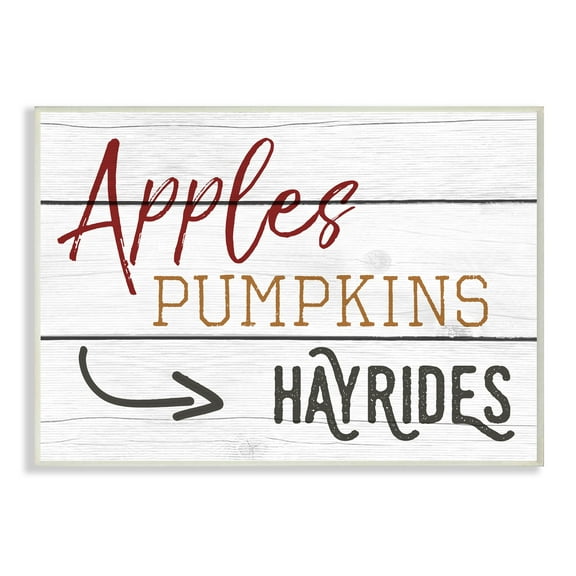 Stupell IndustriesApples Pumpkins Hayrides Vintage SignWall Plaqueby Daphne Polselli