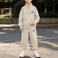 thumbnail image 6 of Xdegoge Tween Boys Clothes 2 Piece Outfits Long Sleeve Half Zip Pullover Sweatshirt and Athletic Jogger Sweatpants Set with Pockets Fall Winter Casual Sports Sets, 6 of 9