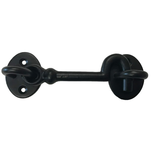 OLD NAIL SOURCE (10) 5.5" Cabinet Hook - DS-09 - Antique Style Hook Eye Latch Gates, Doors, Cabinet, Sliding Barn & Shed Doors - in Vintage Black cast Iron Finish