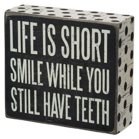 UPC 883504212380 product image for Primitives by Kathy Box Sign, 4 by 5-Inch, Life is Short | upcitemdb.com