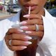 thumbnail image 2 of Punta francesa FJSMtoPL de Press On Nails con diseño cromado y almendra, 2 of 7