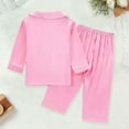 thumbnail image 5 of Toddler Girls Silk Pajamas Set Solid Girls Button Down Pajamas Set Sleepwear Loungewear Set Little Girl Pajamas Size 2-3 Years, 5 of 8