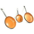 thumbnail image 4 of FGY Nonstick Ceramic Coated Frying Pan - 3 Pcs Copper Fry Pan Cookware Set (8", 9.5" & 11" Pans), 4 of 4