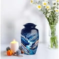 thumbnail image 4 of MUKTIVE River Blue Urns for Ashes Adult Male & Female Inch - Set 0f 5 Burial Adult Urns for Human Ashes Women & Men - Memorial Combo Urn - Funeral Urn for Cremated Remains (1 Large, 4 Keepsake), 4 of 7