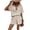 Beige, variant on JULMCOMO Two Piece Sets for Women Deep V Neck Loose Fit Button Down Shirts Short Sleeve Wide Leg Summer Travel Lounge Sets Sky Blue M