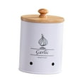 thumbnail image 2 of deevoka Kitchen Vegetable Storage Tin Metal Potato Onion Garlic Storage Bin for Home White Small, 2 of 9