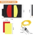 thumbnail image 2 of 4 Pack Soccer Referee Card Set, Red and Yellow Warning Cards, with Metal Whistle, Record Paper, Pencil, Card Storage Wallet, Soccer Referee Kit for Football Matches, Training, Sports Games, 2 of 6