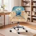 thumbnail image 2 of Whosucclay Turtle Starfish Beach Print Curved Back Chair Covers with Arms Washable Swivel Armrest Accent Chair Covers Non-Slip Soft Dining Chair Slipcovers for Dining Room, Bar, Party, 2 of 7