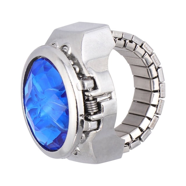 Anillo de dedo ovalado especial de cuarzo, elegante y moderno, para hombre y mujer (azul)