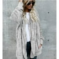 thumbnail image 1 of Double Fleece Cardigan Jacket Women Solid Color Long Sleeve Plush Warm, 1 of 7