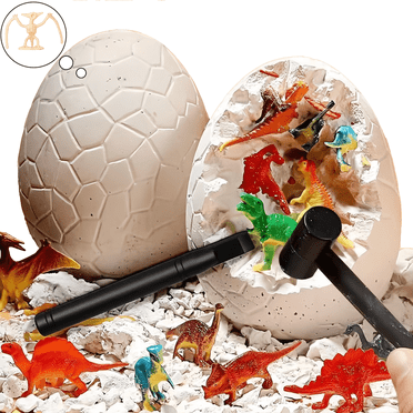 Dino Egg Dig Kit,Fossilized Dinosaur Egg,Dig 2 Big Dinosaur Eggs,Educational Science Dinosaurs Toys for Kids 8-12,Gifts for Boys & Girls