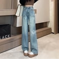 thumbnail image 5 of Siilsaa Tall Women Jeans Wide Leg Jeans for Women Stretch Low Waist Baggy Jeans Boot Cut Jeans Flare Leg Denim Pants Blue,XXL, 5 of 9
