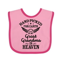 Inktastic Handpicked for Earth by My Great Grandma in Heaven Boys or Girls Baby Bib
