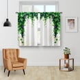 thumbnail image 2 of Grape Leaves Kitchen Curtains - Plant Vine Botanical Cafe Farmhouse Small Short Tier Window Curtains for Bathroom Living Dining Room Decor Rod Pocket Window Drapes 36 Inch Length Set 28"x36", 2 of 5