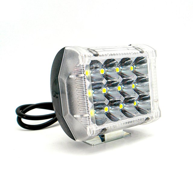Faro Para Moto Rasen Auxiliar Led Con Estrobo 12 Led Con Luz De Contorno Lateral azul