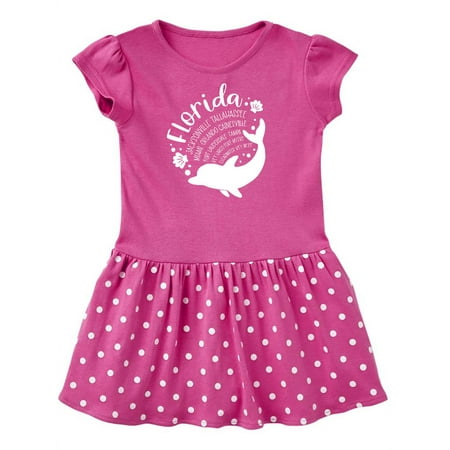 

Inktastic Florida Cities with Dolphin Gift Toddler Girl Dress