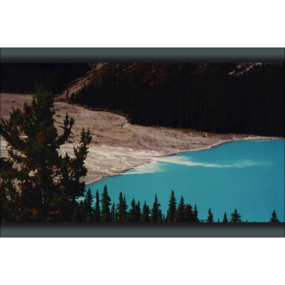 24"x36" Gallery Poster, Photo of rock flour (glacial flour) flowing into Peyto Lake, Banff National Park, Alberta, Canada