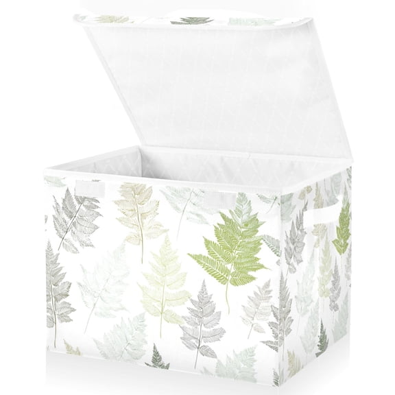 Foldable Fabric Storage Bin With Handle Collapsible Basket Box Storage With Lid Organizer Dry Leaves
