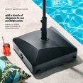 thumbnail image 2 of Umbrella Base - Fillable Umbrella Pole Holder 2 Knobs, with Heavy Duty Windproof Design for Patio, Deck, Poolside, Garden. 4 Wheels, 2 Locks, Holds 125 lbs, Classic Black, 2 of 7